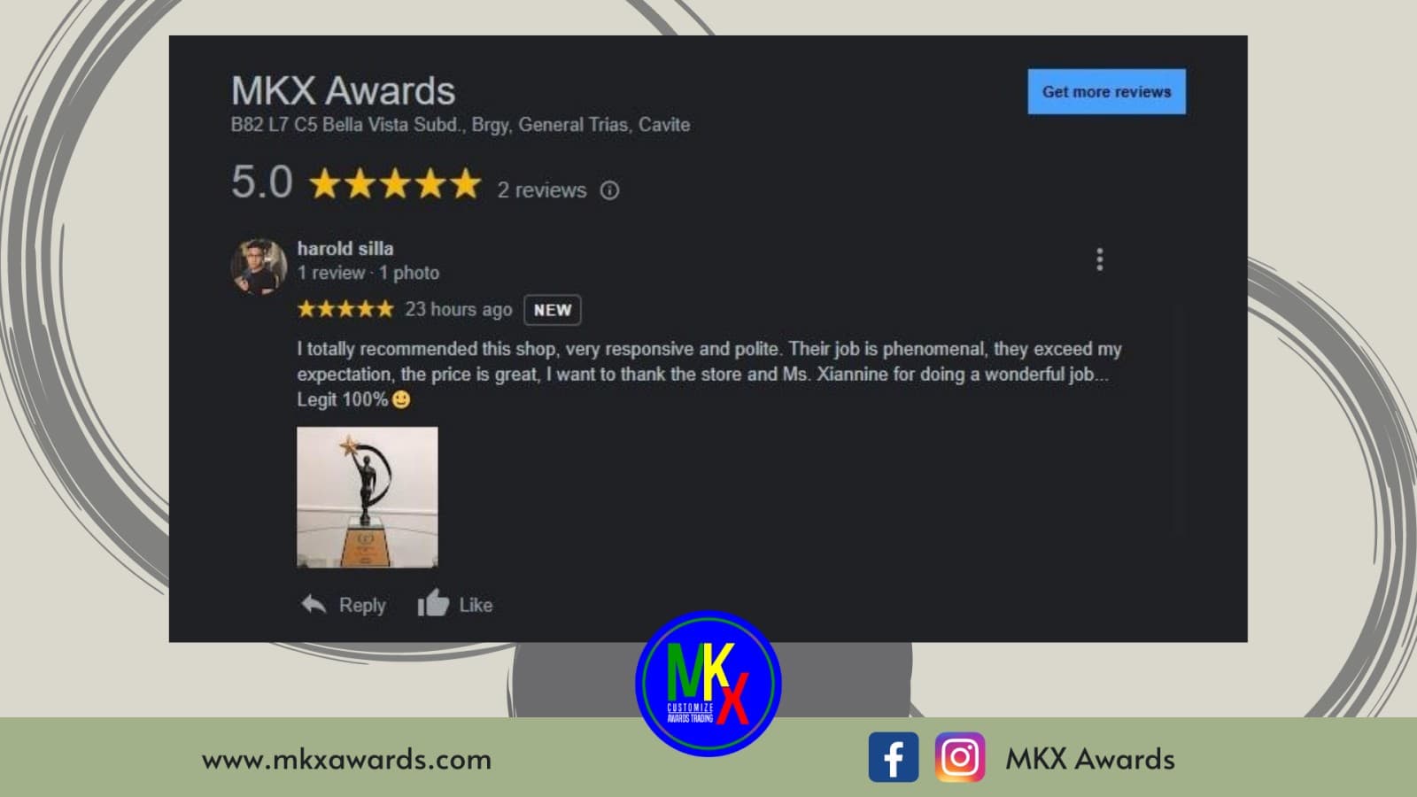 Client feedback from Harold Silla